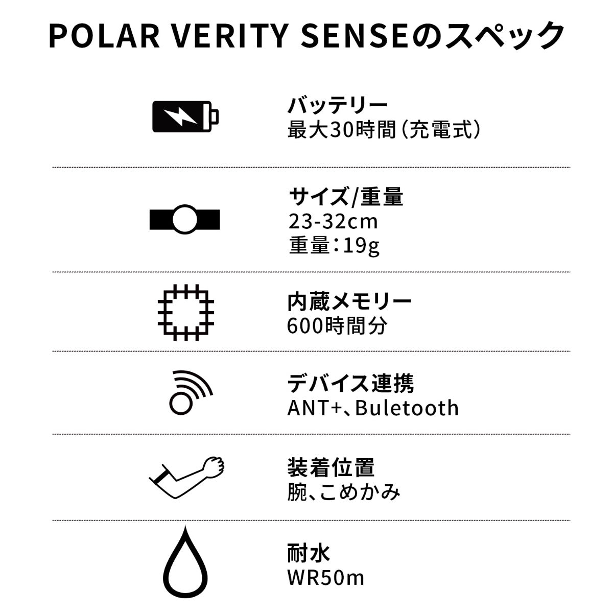 ポラール POLAR 光学式心拍センサー Verity Sense ダークレッド M-XXL 920110148