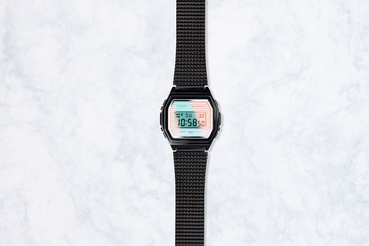 スタンダード STANDARD PREMIUM シリーズ カシオ CASIO 限定モデル デジタル 腕時計 A1000BP-2JF 80年代 レトロデザイン フルメタル 格子パターンバンド【2023 新作】