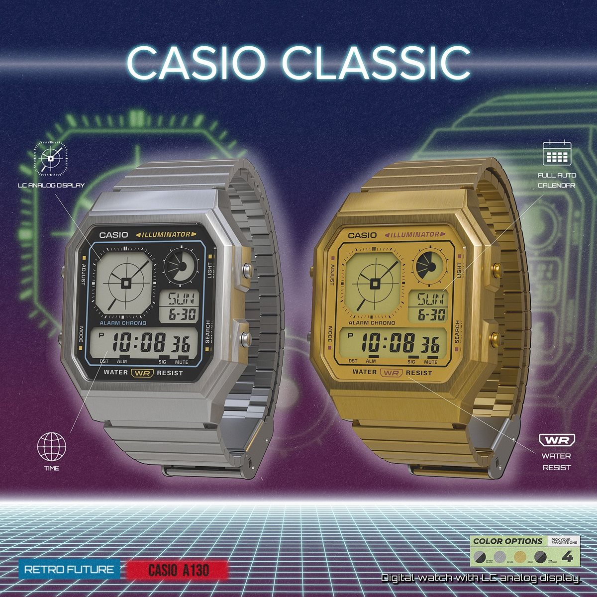 カシオ クラシック CASIO CLASSIC 限定モデル デジタル 腕時計 A130WE-1AJF シルバー【2025 新作】