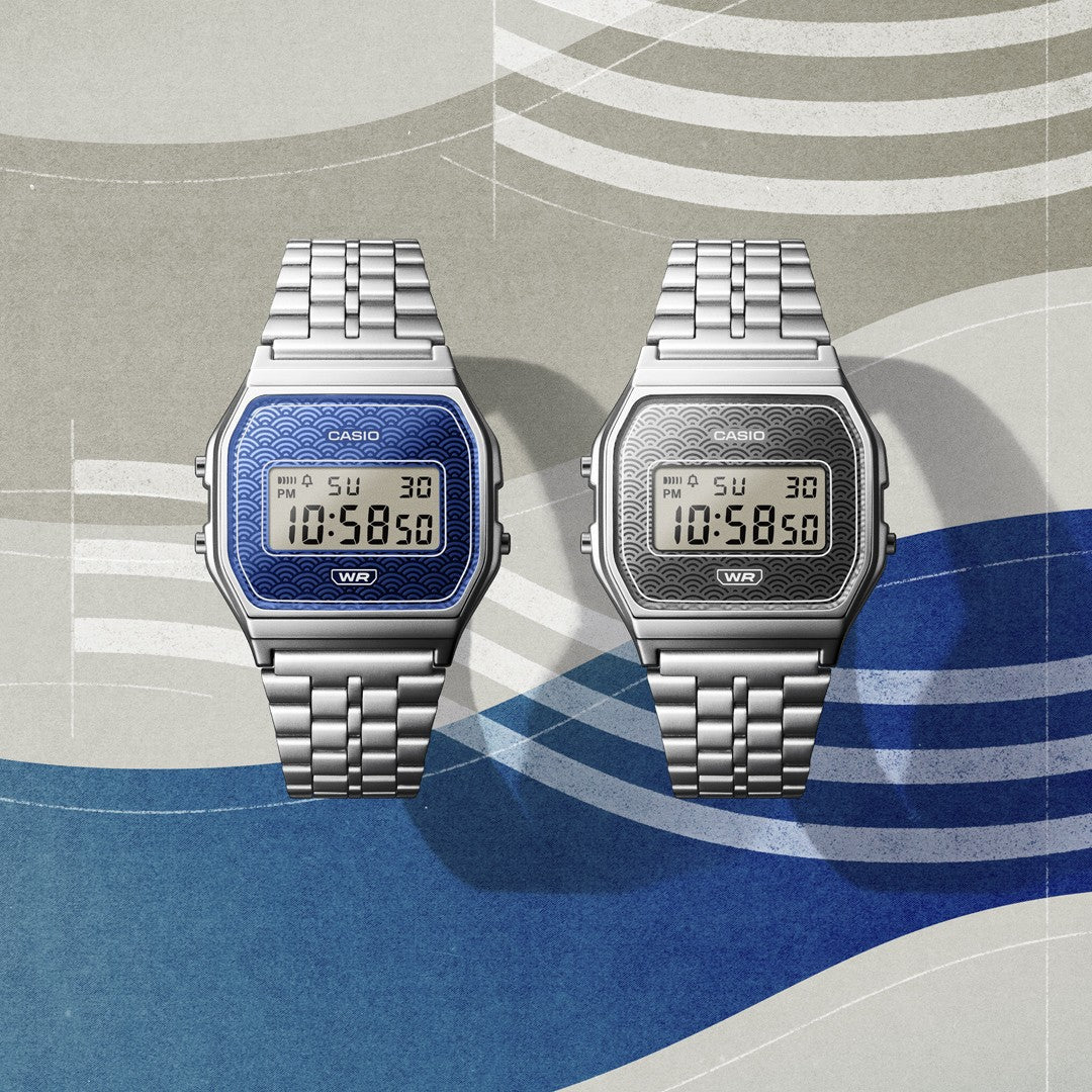 カシオ クラシック CASIO CLASSIC デジタル 限定モデル 腕時計 A159WEVJ-7JR 青海波 シルバー【2026 新作】