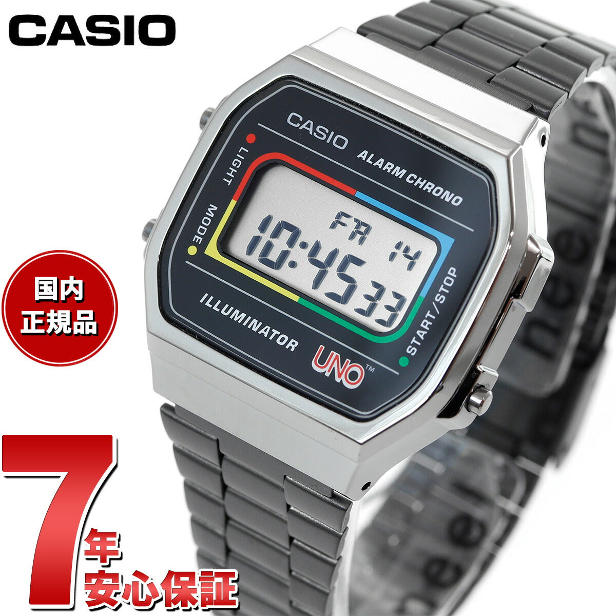 カシオ CASIO CLASSIC UNO コラボレーション 限定モデル デジタル 腕時計 A168WEUC-1AJR ウノ ワイルドカード –  neel selectshop