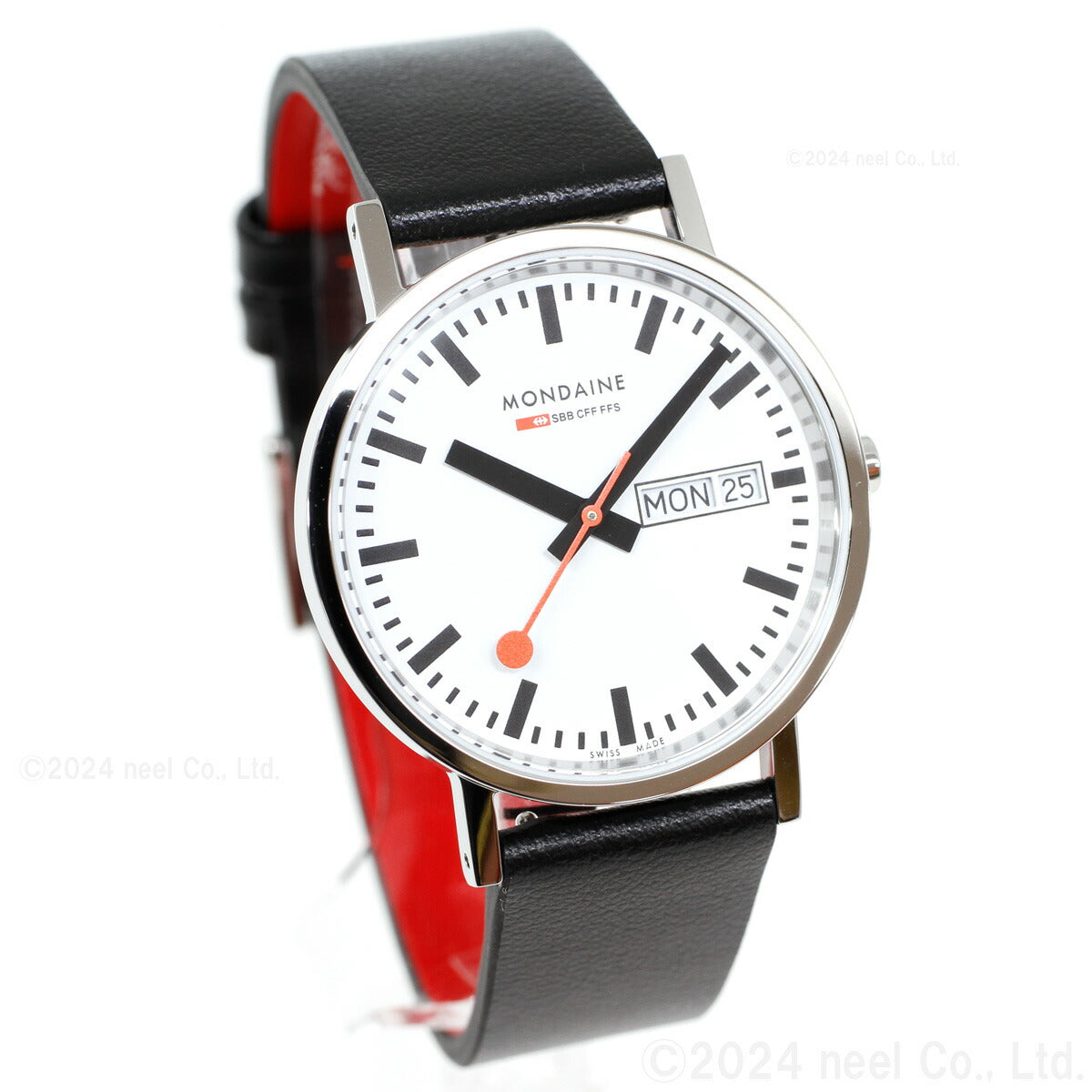 モンディーン MONDAINE 腕時計 メンズ レディース クラシック デイデイト 36mm グレープビーガンレザー Classic A667.30314.11SBBV