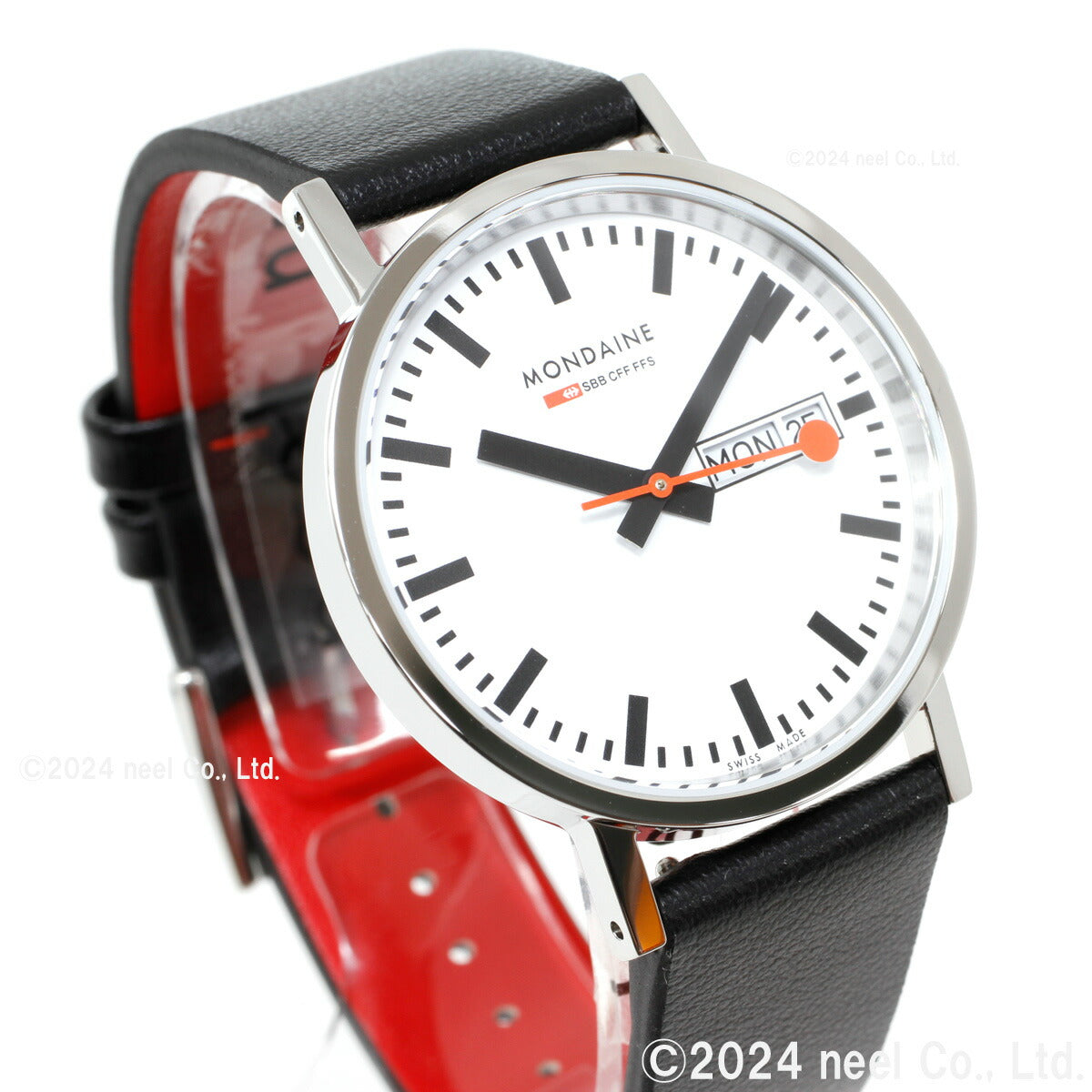 モンディーン MONDAINE 腕時計 メンズ レディース クラシック デイデイト 36mm グレープビーガンレザー Classic A667.30314.11SBBV