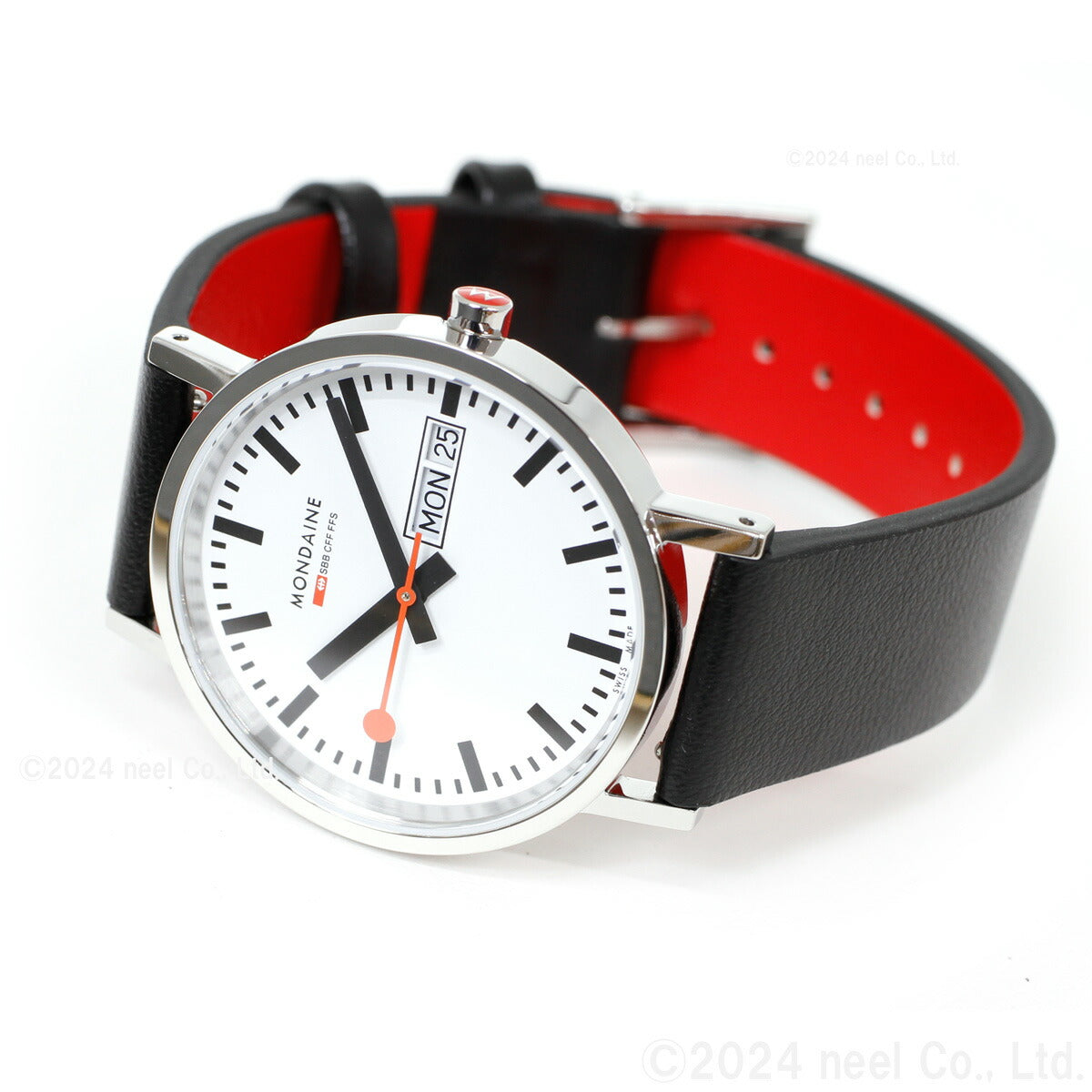 モンディーン MONDAINE 腕時計 メンズ レディース クラシック デイデイト 36mm グレープビーガンレザー Classic A667.30314.11SBBV