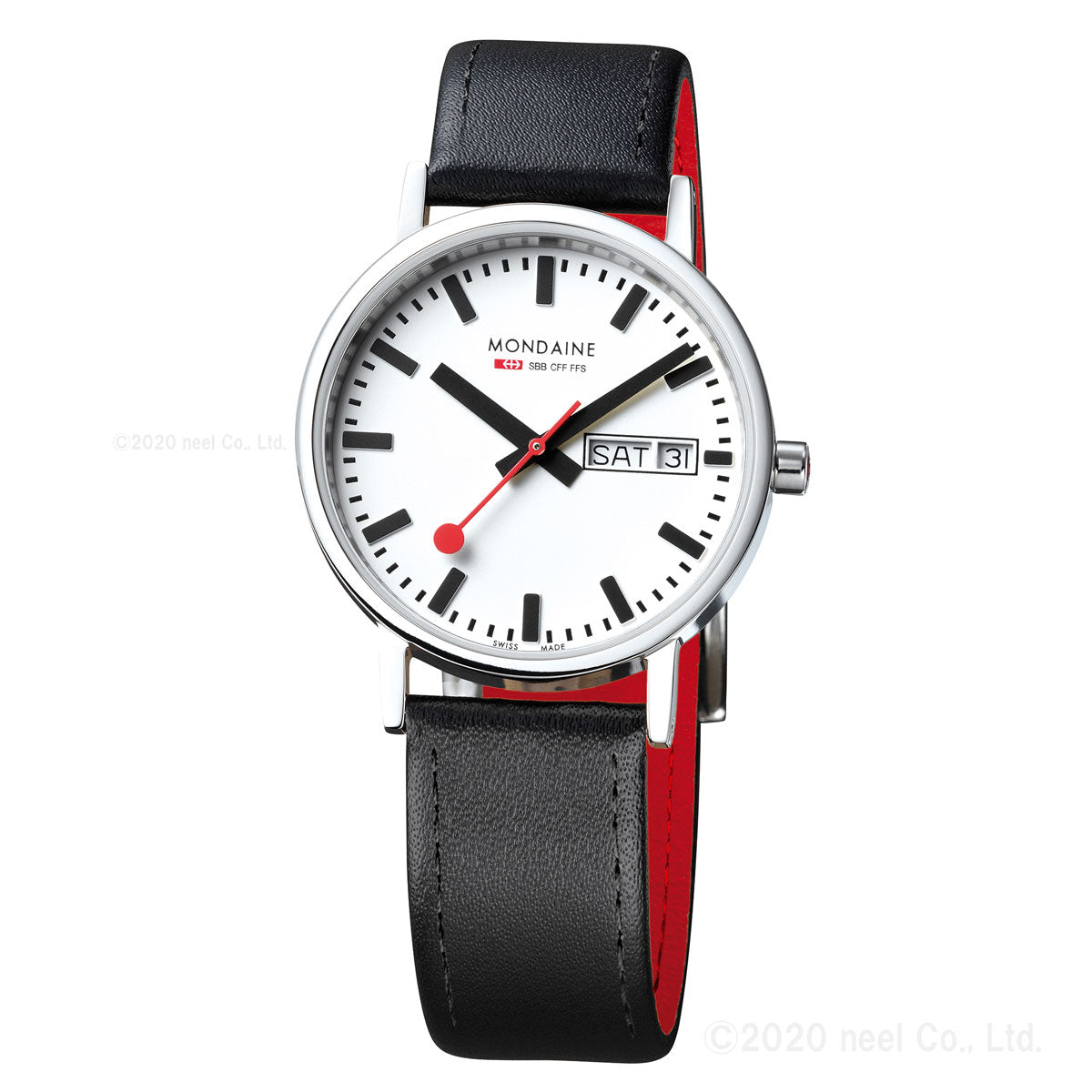 モンディーン MONDAINE 腕時計 メンズ レディース クラシック デイデイト 36mm グレープビーガンレザー Classic A667.30314.11SBBV