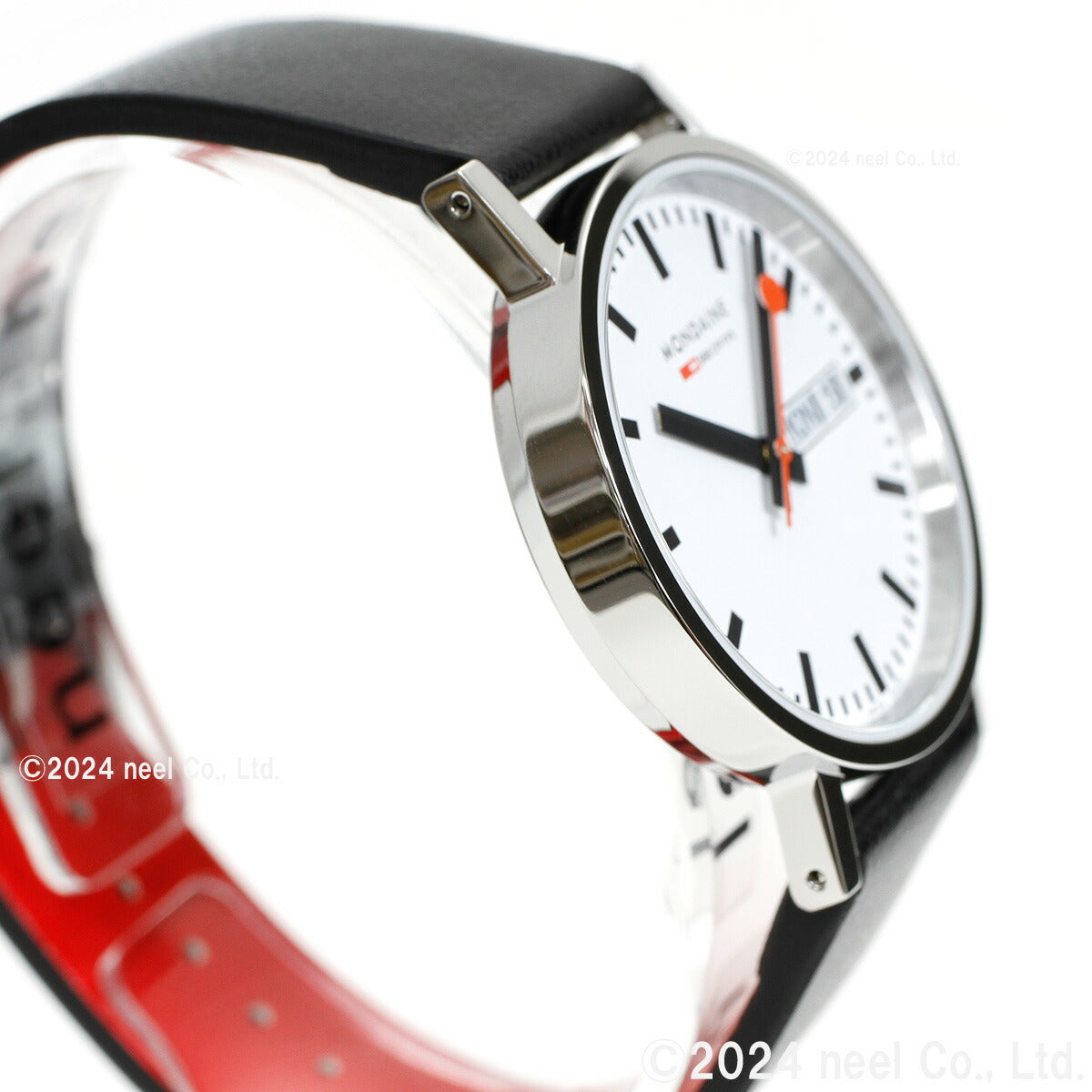 モンディーン MONDAINE 腕時計 メンズ レディース クラシック デイデイト 36mm グレープビーガンレザー Classic A667.30314.11SBBV