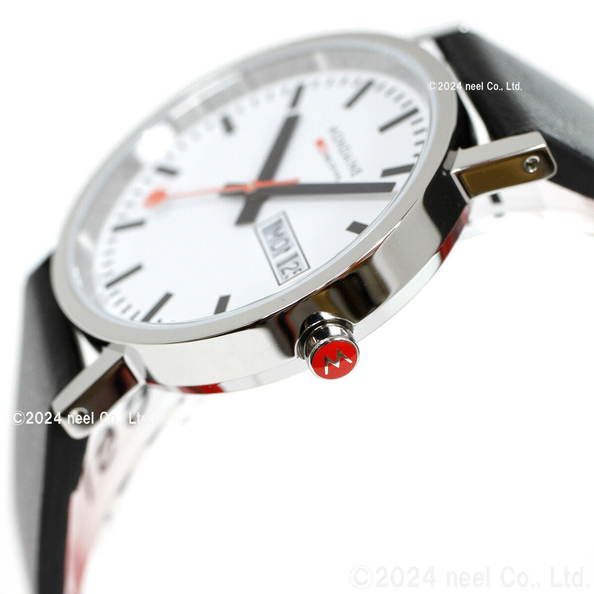 モンディーン MONDAINE 腕時計 メンズ レディース クラシック デイデイト 36mm グレープビーガンレザー Classic A667.30314.11SBBV
