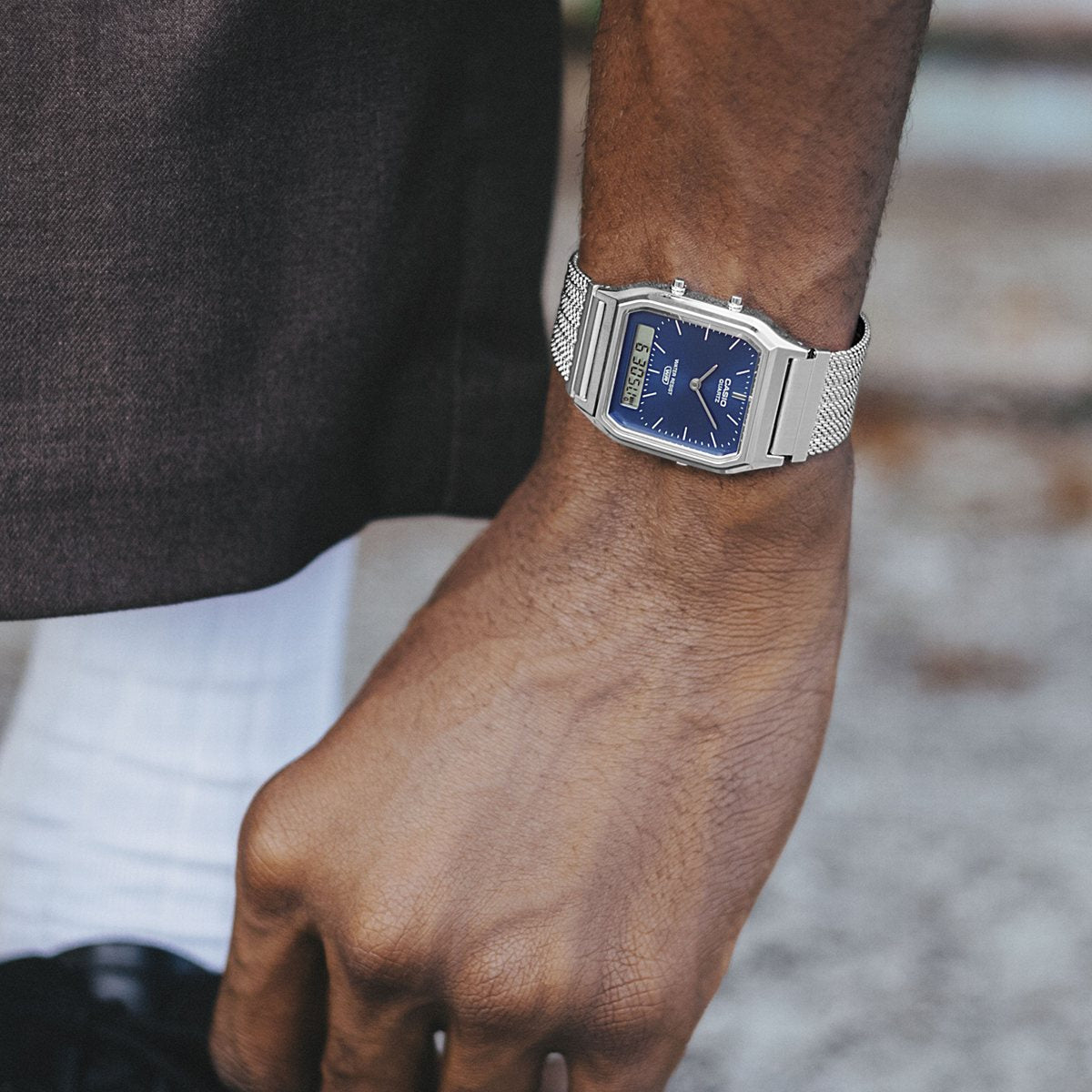 カシオ クラシック CASIO CLASSIC デジタル 限定モデル 腕時計 AQ-230EM-2AJF ネイビー【2025 新作】