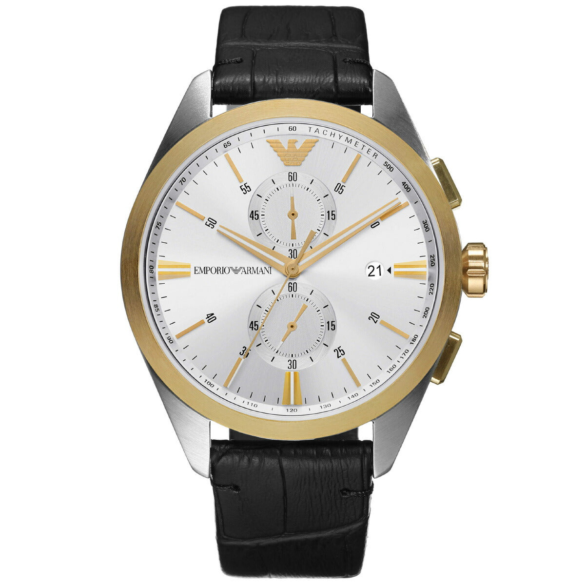 エンポリオアルマーニ EMPORIO ARMANI 腕時計 メンズ クロノグラフ レザーウォッチ AR11498