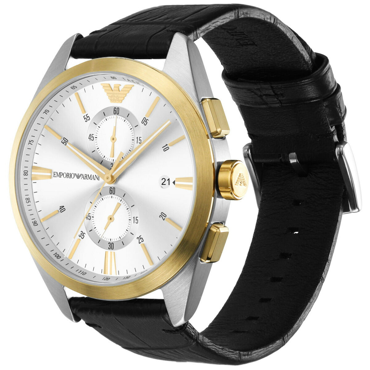 エンポリオアルマーニ EMPORIO ARMANI 腕時計 メンズ クロノグラフ レザーウォッチ AR11498