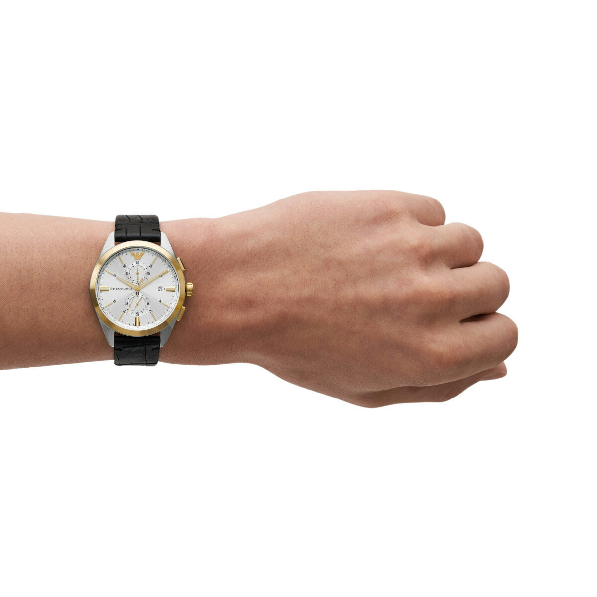 エンポリオアルマーニ EMPORIO ARMANI 腕時計 メンズ クロノグラフ レザーウォッチ AR11498
