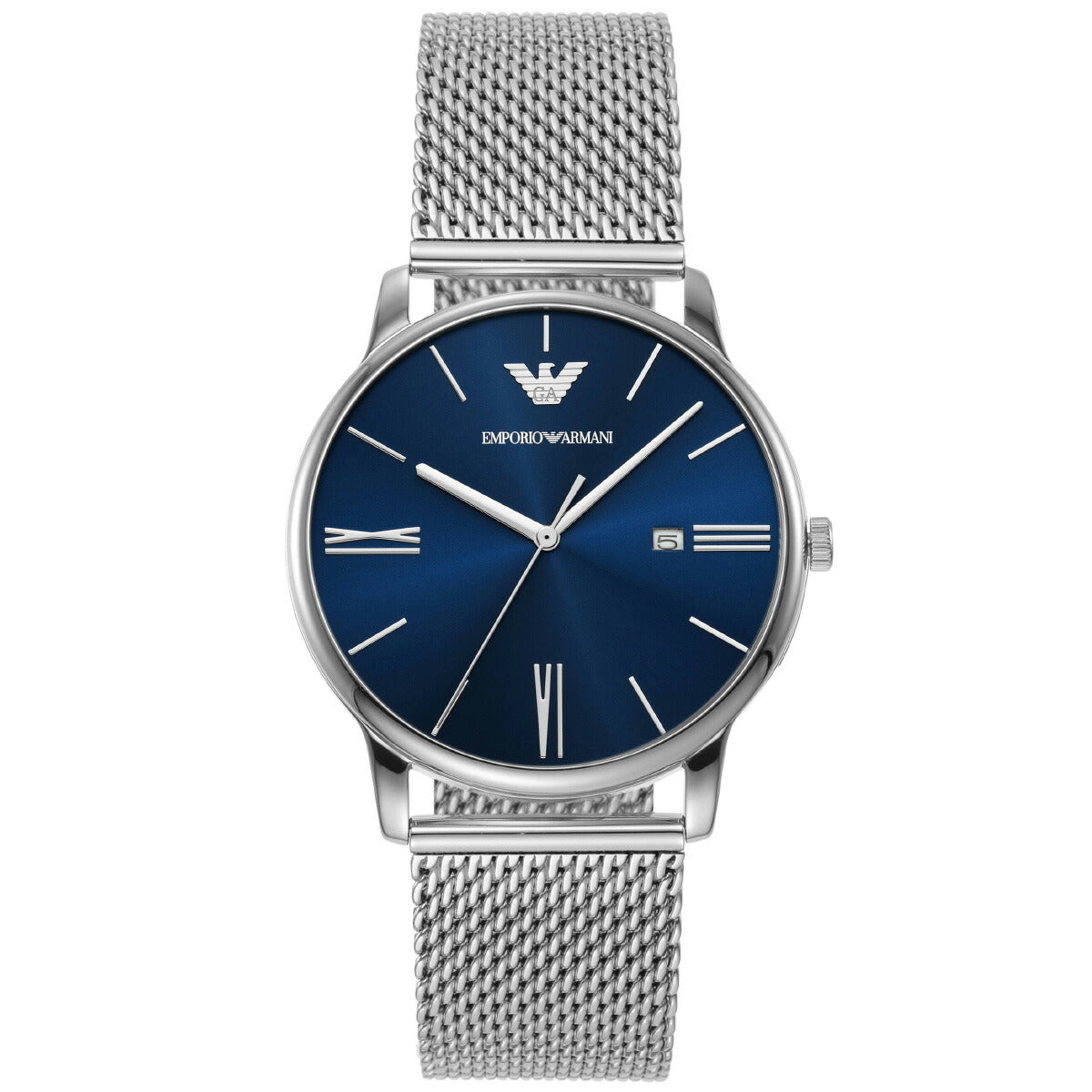 エンポリオアルマーニ EMPORIO ARMANI 腕時計 メンズ 3針デイトウォッチ ステンレススチールメッシュ AR11571