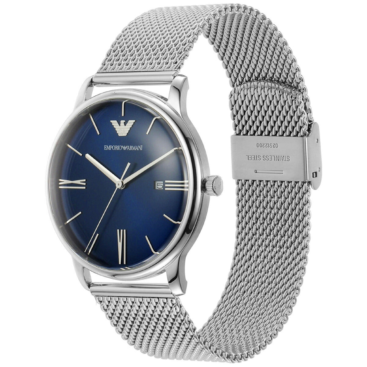 エンポリオアルマーニ EMPORIO ARMANI 腕時計 メンズ 3針デイトウォッチ ステンレススチールメッシュ AR11571