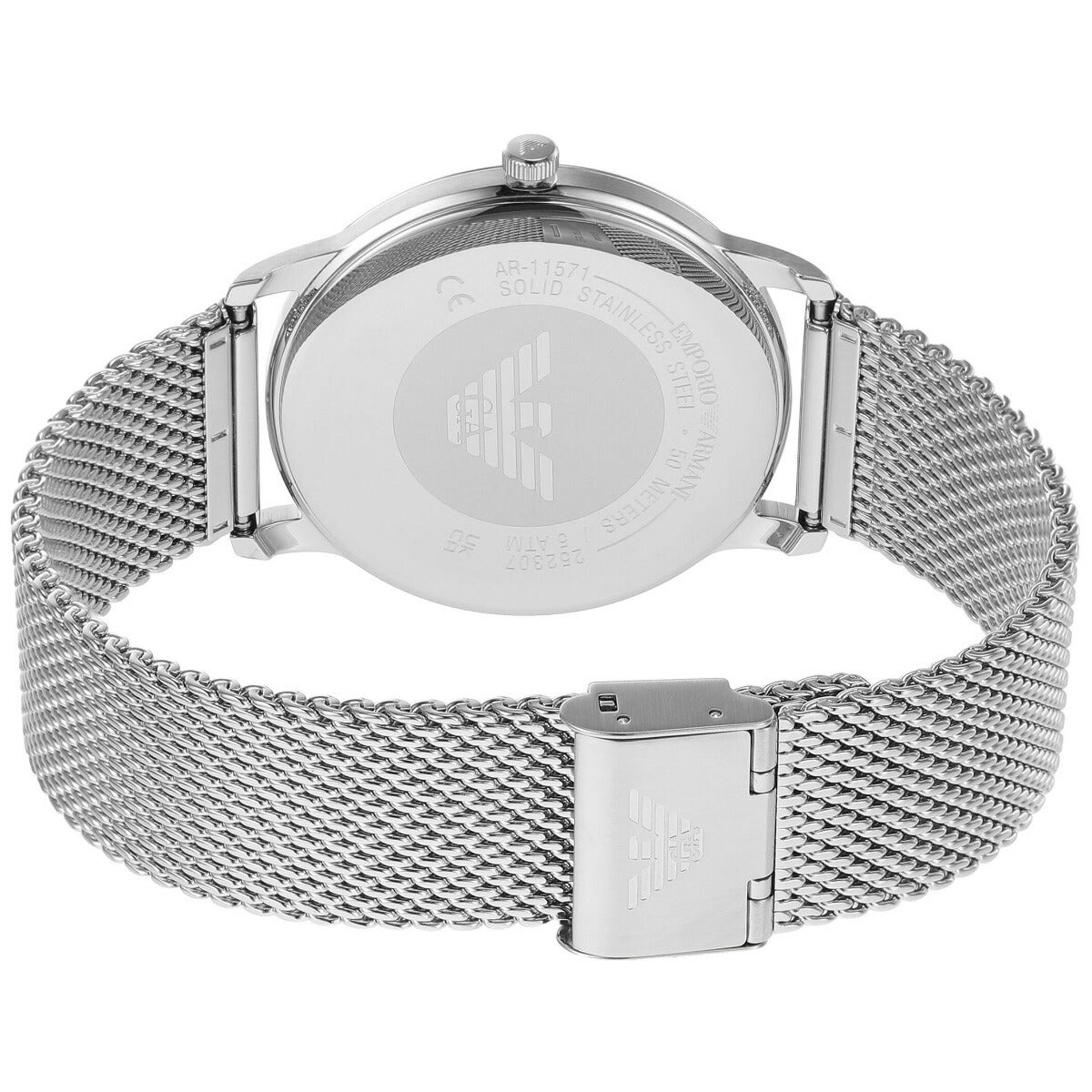 エンポリオアルマーニ EMPORIO ARMANI 腕時計 メンズ 3針デイトウォッチ ステンレススチールメッシュ AR11571