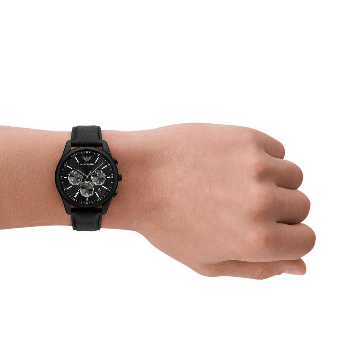 エンポリオアルマーニ EMPORIO ARMANI 腕時計 メンズ クロノグラフ レザーウォッチ AR11583