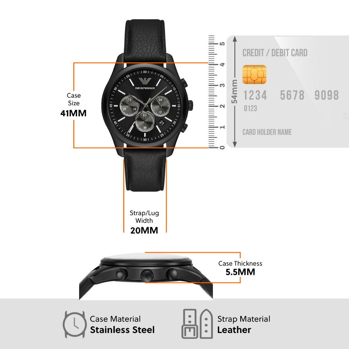 エンポリオアルマーニ EMPORIO ARMANI 腕時計 メンズ クロノグラフ レザーウォッチ AR11583