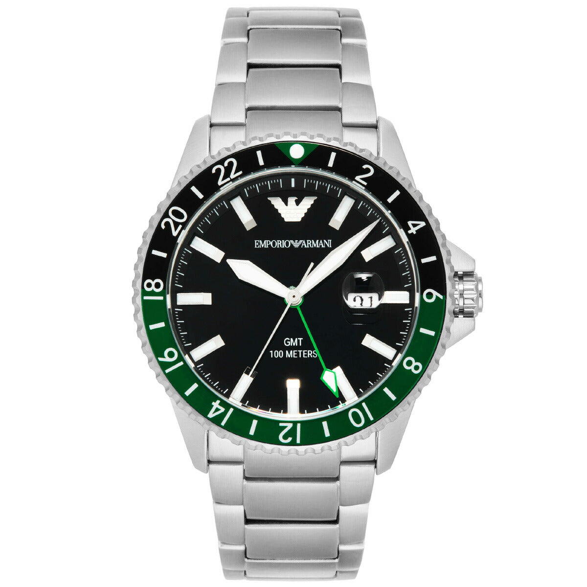 エンポリオアルマーニ EMPORIO ARMANI 腕時計 メンズ GMT ステンレススチールウォッチ AR11589