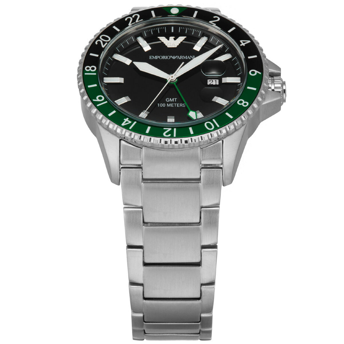 エンポリオアルマーニ EMPORIO ARMANI 腕時計 メンズ GMT ステンレススチールウォッチ AR11589