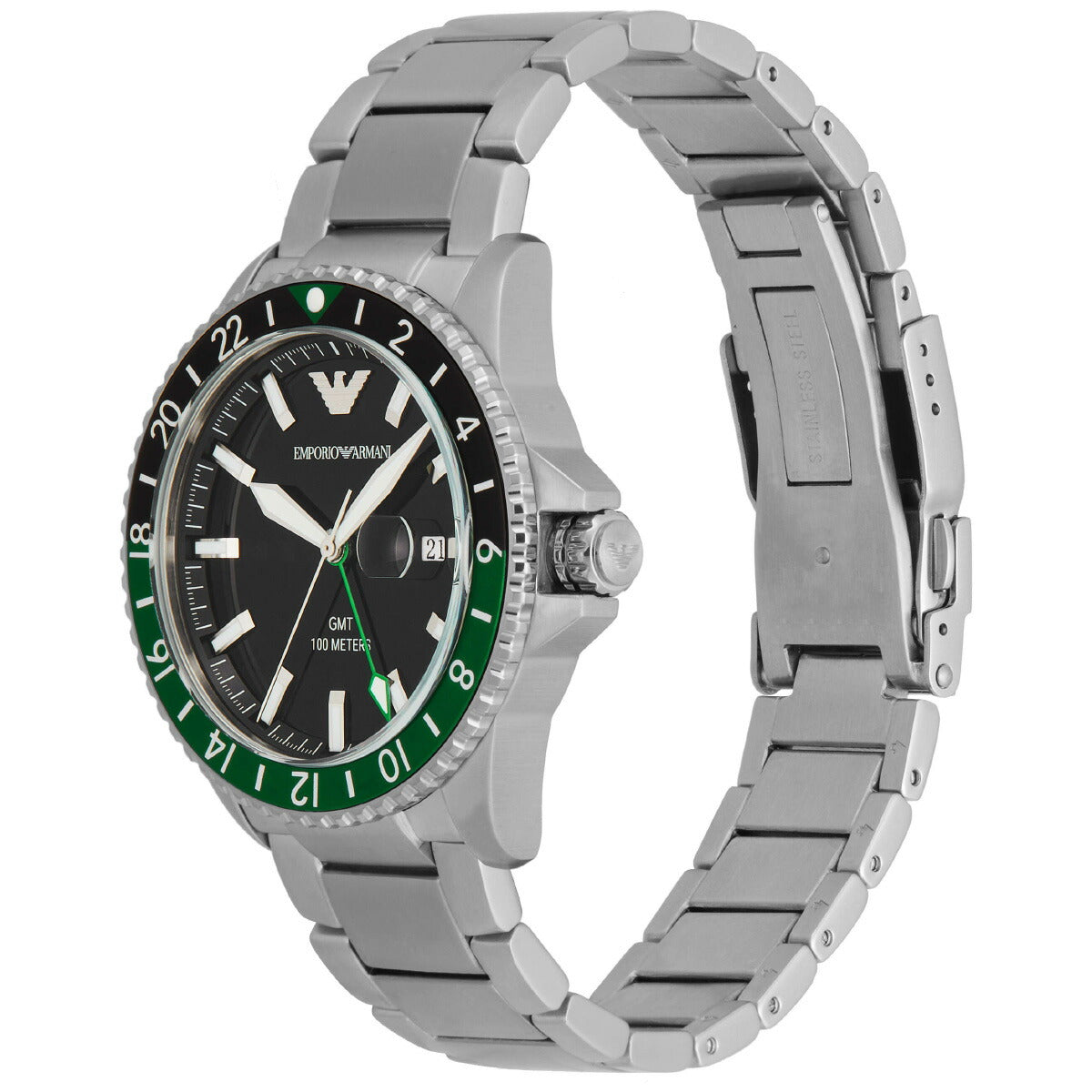 エンポリオアルマーニ EMPORIO ARMANI 腕時計 メンズ GMT ステンレススチールウォッチ AR11589