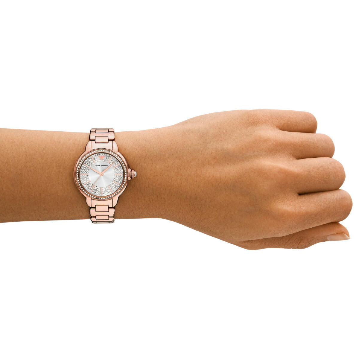 エンポリオアルマーニ EMPORIO ARMANI 腕時計 レディース 三針 ローズゴールドトーン ステンレススチールウォッチ AR11633