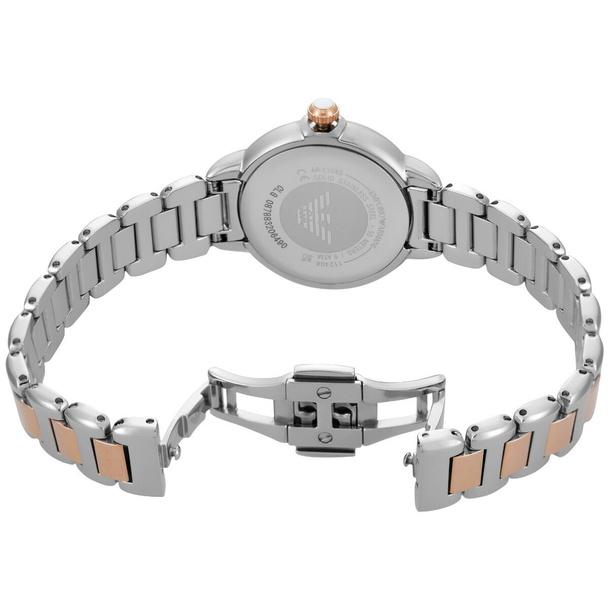 エンポリオアルマーニ EMPORIO ARMANI 腕時計 レディース 三針 ツートーン ステンレススチールウォッチ AR11643