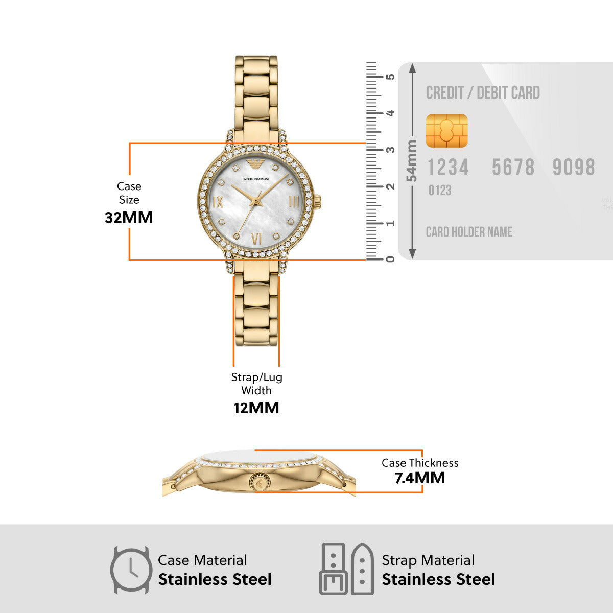 エンポリオアルマーニ EMPORIO ARMANI 腕時計 レディース 三針 ゴールドトーン ステンレススチールウォッチ AR11652【2025 新作】