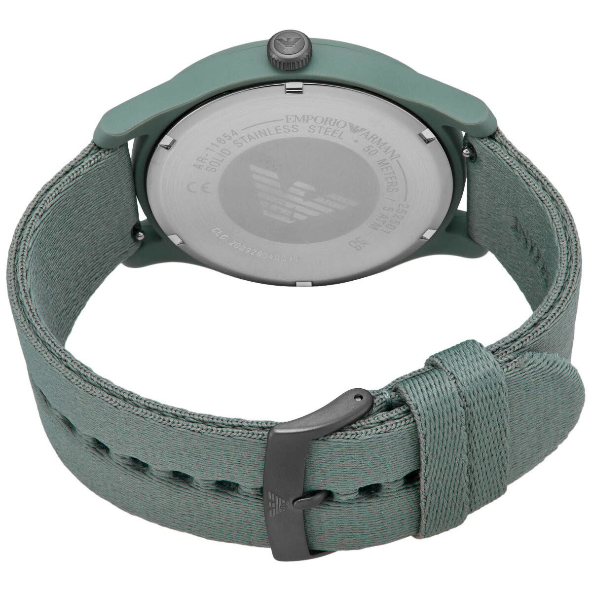 エンポリオアルマーニ EMPORIO ARMANI 腕時計 メンズ 三針 グリーン プラスチック&ステンレススチールウォッチ AR11654【2025 新作】