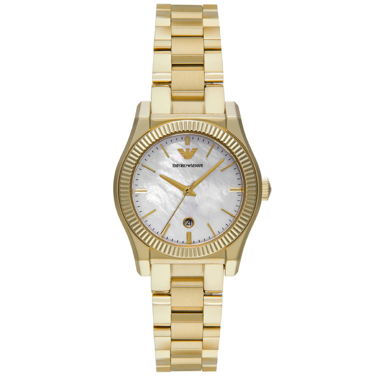 エンポリオアルマーニ EMPORIO ARMANI 腕時計 レディース 三針デイト ゴールドトーン ステンレススチールウォッチ AR11657【2025 新作】