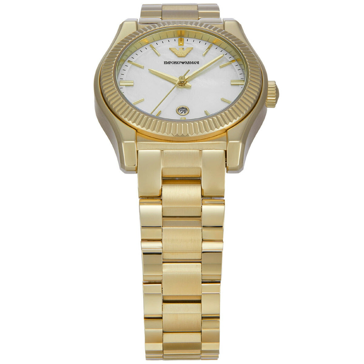 エンポリオアルマーニ EMPORIO ARMANI 腕時計 レディース 三針デイト ゴールドトーン ステンレススチールウォッチ AR11657【2025 新作】