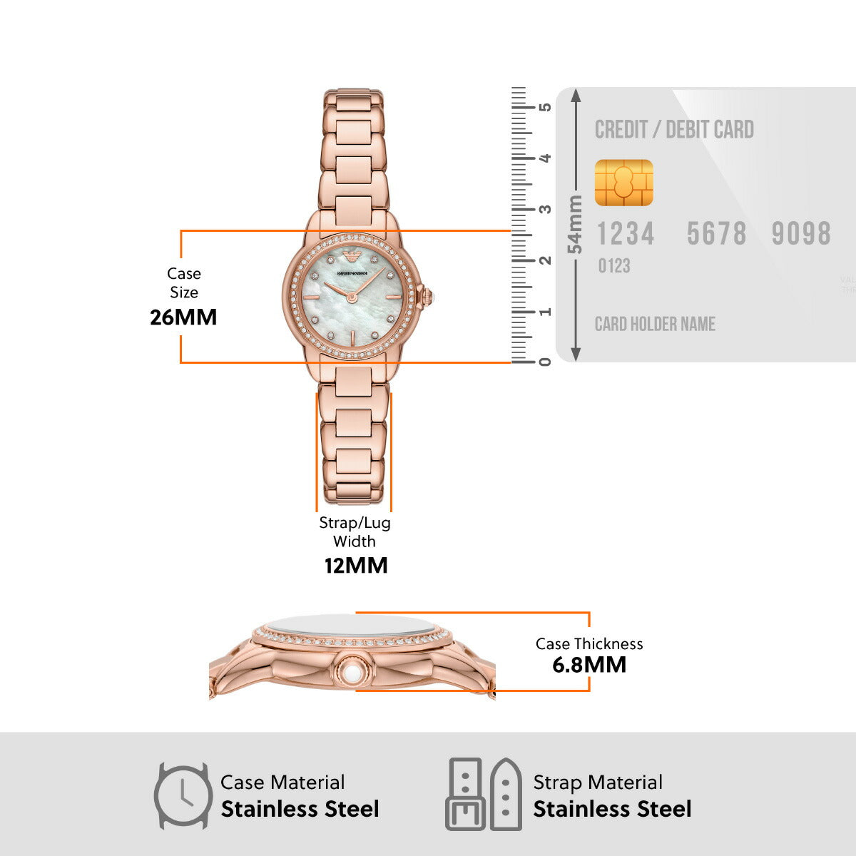 エンポリオアルマーニ EMPORIO ARMANI 腕時計 レディース 二針 ローズゴールドトーン ステンレススチールウォッチ AR11671【2025 新作】