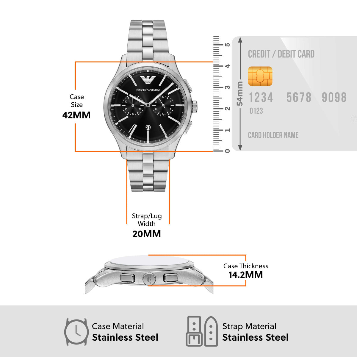 エンポリオアルマーニ EMPORIO ARMANI 腕時計 メンズ クロノグラフウォッチ ステンレススチール AR11691【2025 新作】