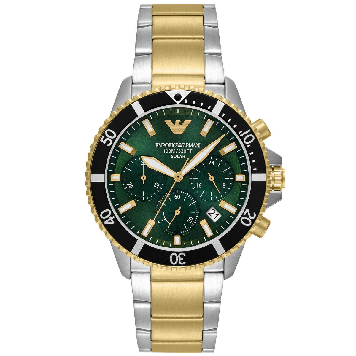 エンポリオアルマーニ EMPORIO ARMANI 腕時計 メンズ ワールドエクスプローラー ソーラーパワー クロノグラフウォッチ ツートン ステンレス AR11695【2025 新作】