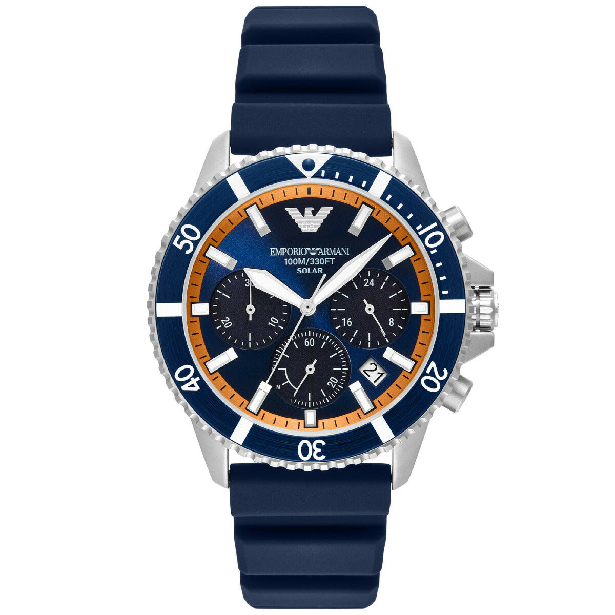 エンポリオアルマーニ EMPORIO ARMANI 腕時計 メンズ ワールドエクスプローラー ソーラーパワー クロノグラフウォッチ ブルーシリコン AR11696【2025 新作】