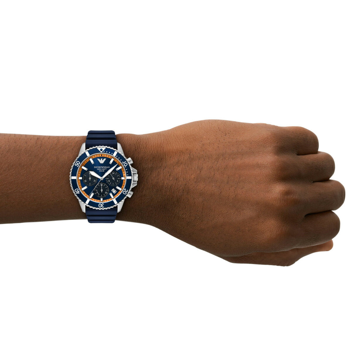 エンポリオアルマーニ EMPORIO ARMANI 腕時計 メンズ ワールドエクスプローラー ソーラーパワー クロノグラフウォッチ ブルーシリコン AR11696【2025 新作】