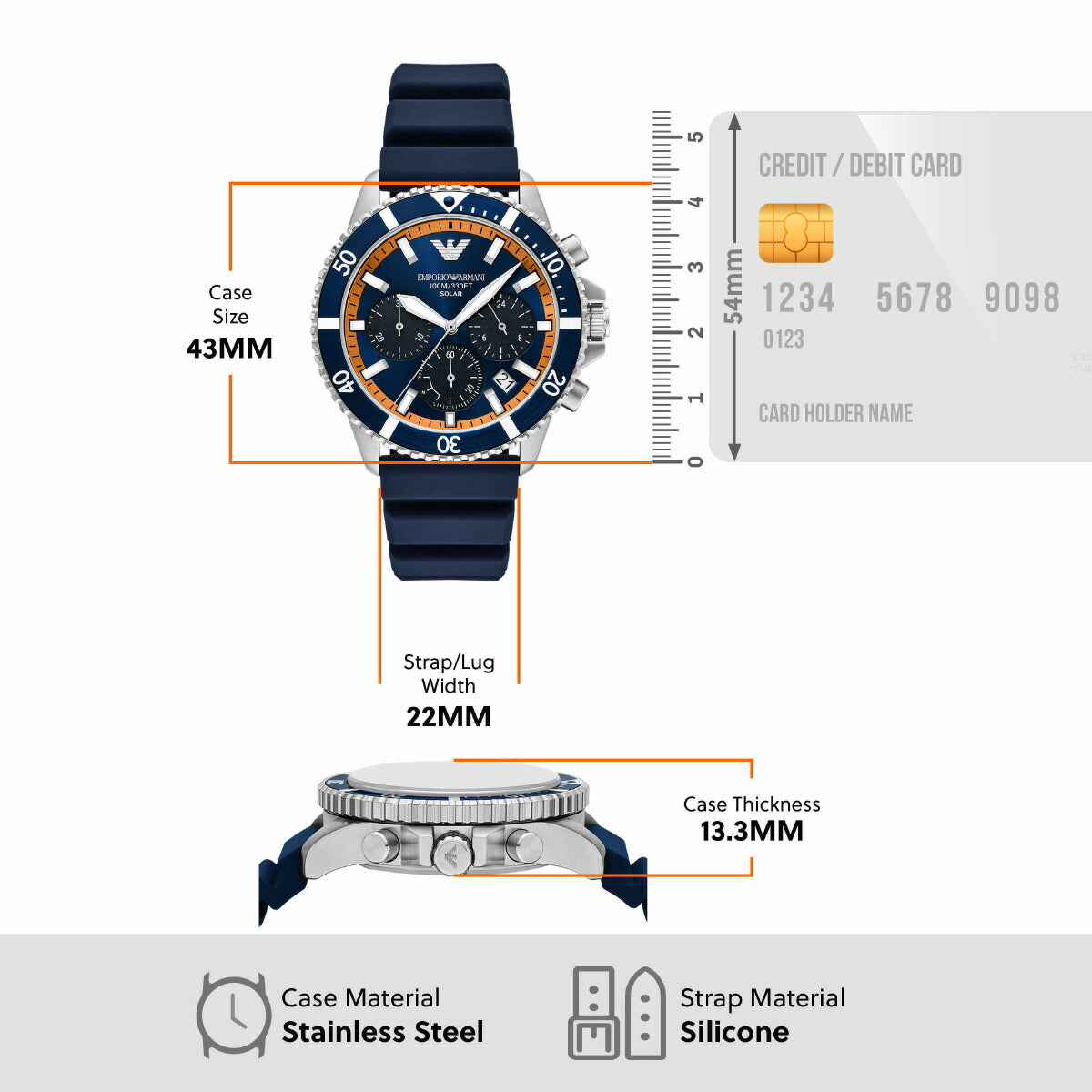 エンポリオアルマーニ EMPORIO ARMANI 腕時計 メンズ ワールドエクスプローラー ソーラーパワー クロノグラフウォッチ ブルーシリコン AR11696【2025 新作】