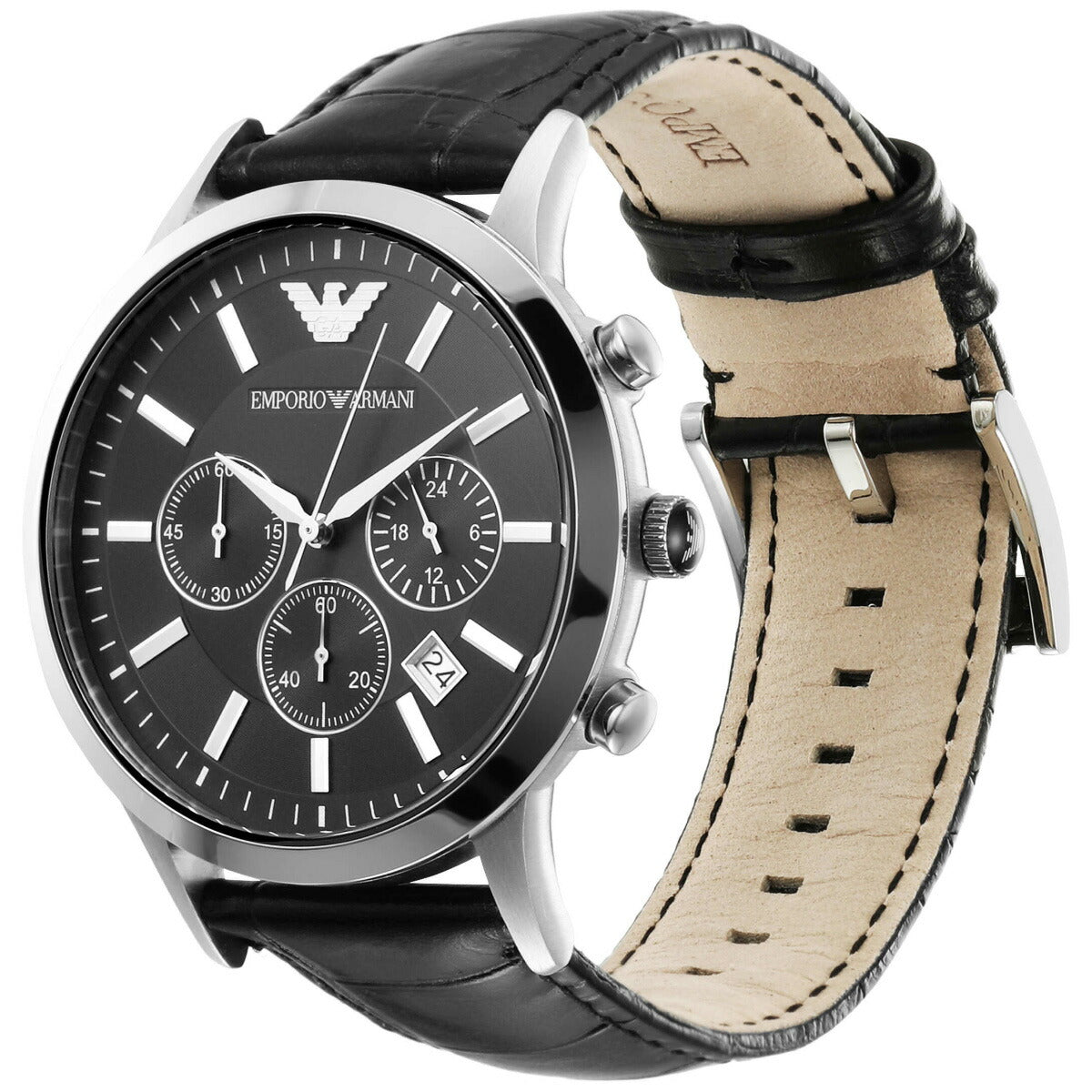 エンポリオアルマーニ EMPORIO ARMANI 腕時計 メンズ クロノグラフ レザーウォッチ AR2447