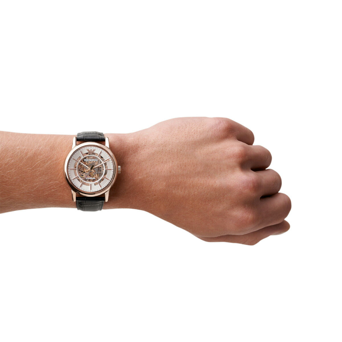 エンポリオアルマーニ EMPORIO ARMANI 腕時計 メンズ 自動巻き レザーウォッチ AR60007