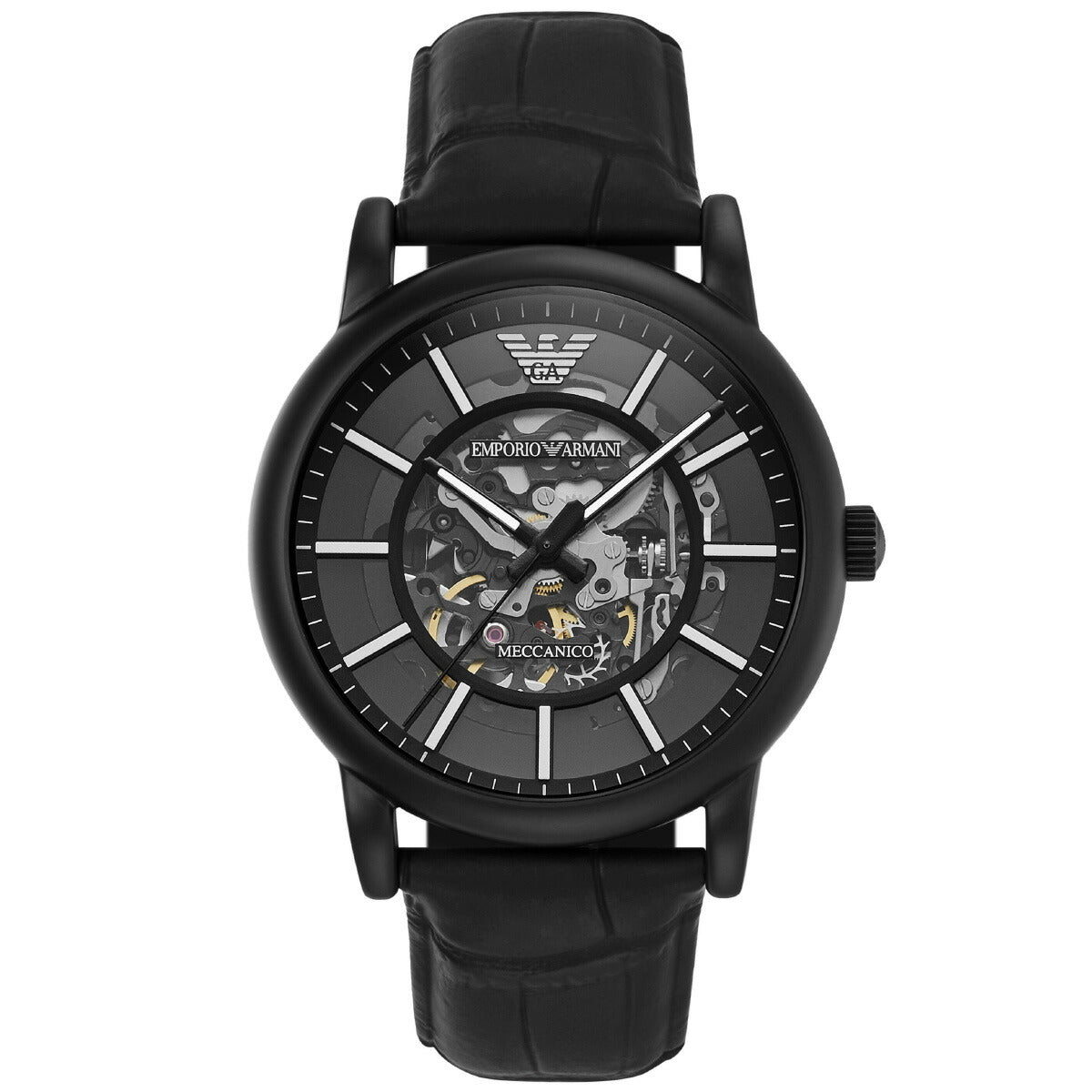 エンポリオアルマーニ EMPORIO ARMANI 腕時計 メンズ 自動巻き レザーウォッチ AR60008