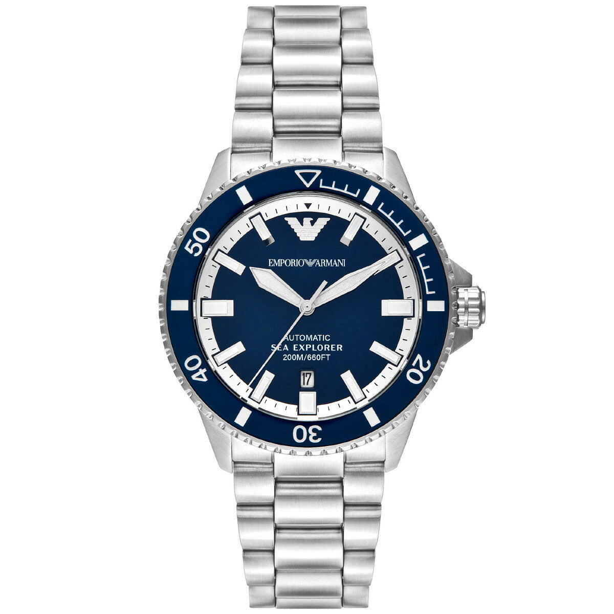 エンポリオアルマーニ EMPORIO ARMANI 腕時計 メンズ 自動巻き SEA EXPLORER オートマティック ステンレススチールウォッチ AR60079