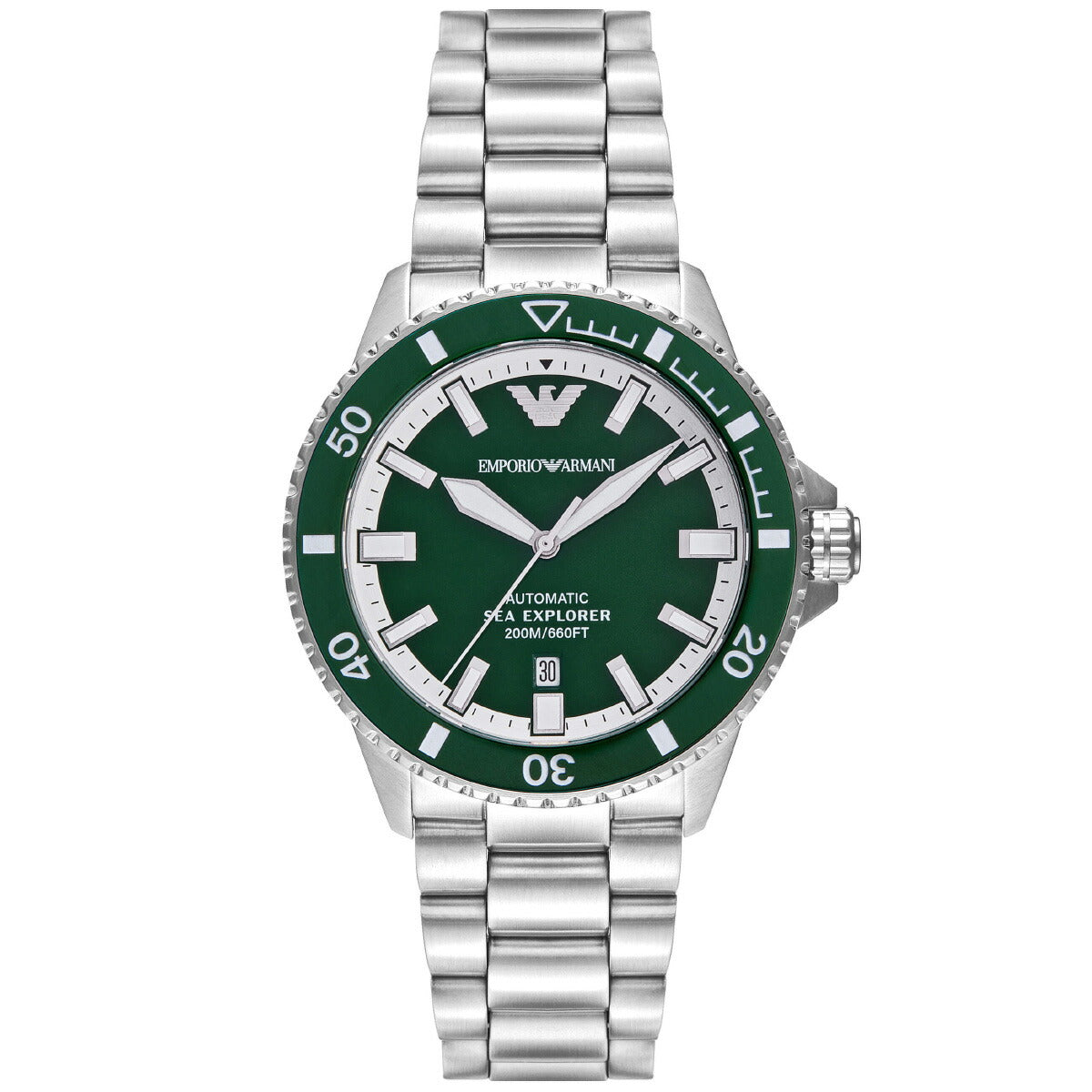 エンポリオアルマーニ EMPORIO ARMANI 腕時計 メンズ 自動巻き SEA EXPLORER オートマティック ステンレススチールウォッチ AR60080