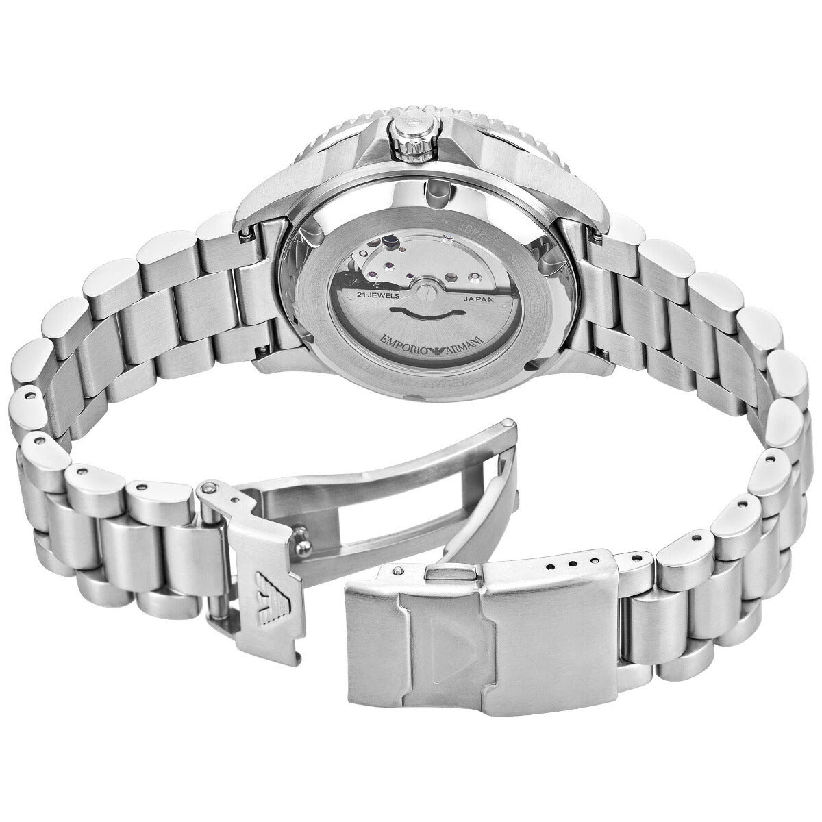 エンポリオアルマーニ EMPORIO ARMANI 腕時計 メンズ 自動巻き SEA EXPLORER オートマティック ステンレススチールウォッチ AR60080