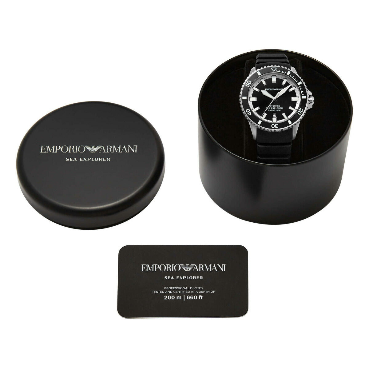 エンポリオアルマーニ EMPORIO ARMANI 腕時計 メンズ シーエクスプローラー 自動巻きウォッチ シリコン AR60086【2025 新作】