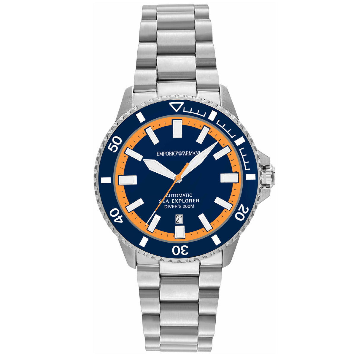 エンポリオアルマーニ EMPORIO ARMANI 腕時計 メンズ シーエクスプローラー 自動巻きウォッチ ステンレススチール AR60090【2025 新作】