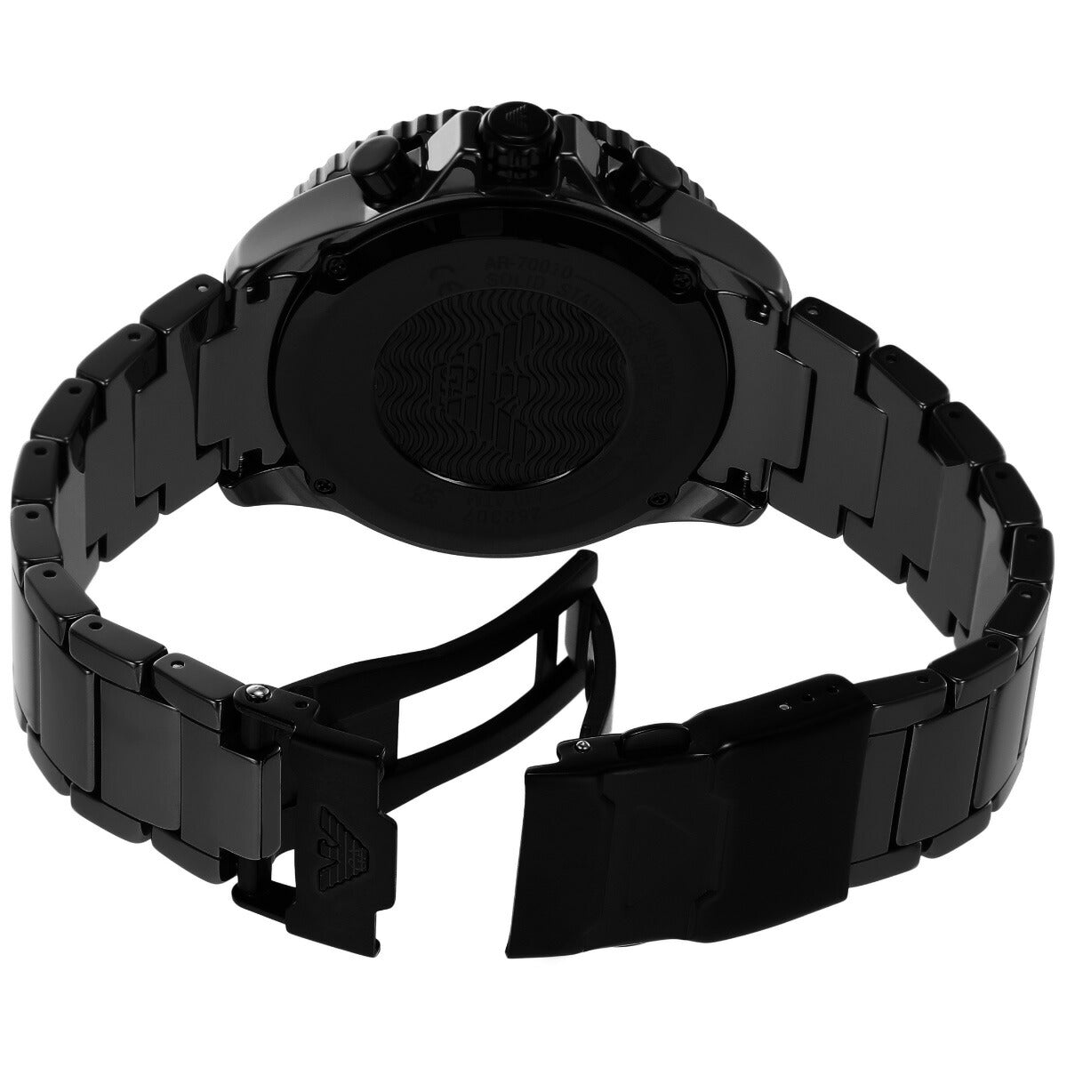 エンポリオアルマーニ EMPORIO ARMANI 腕時計 メンズ クロノグラフ ブラックセラミックウォッチ AR70010