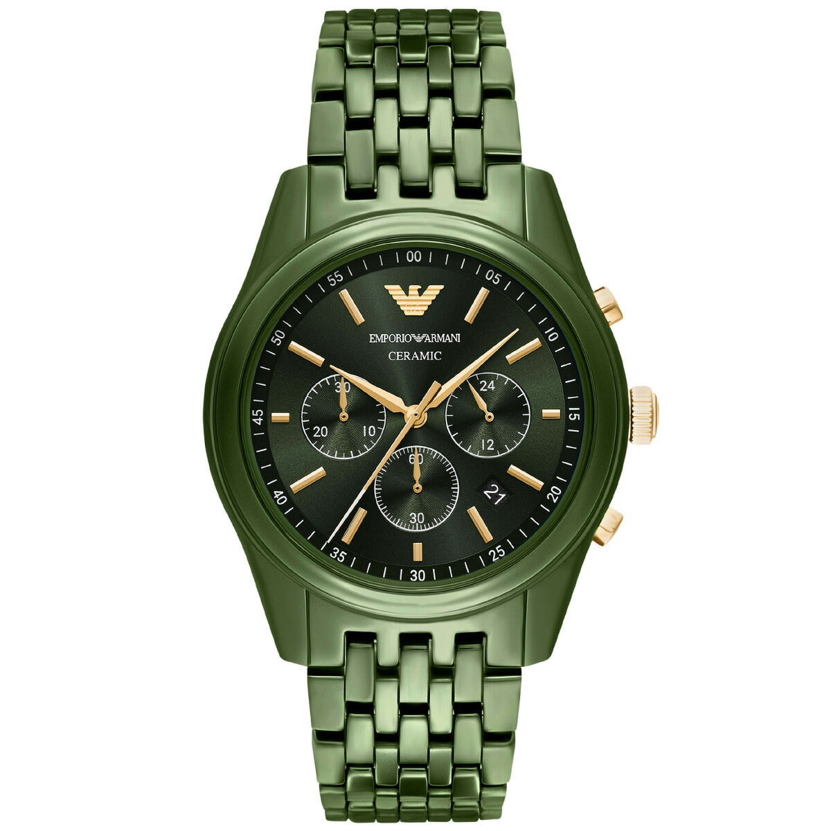 エンポリオアルマーニ EMPORIO ARMANI 腕時計 メンズ クロノグラフウォッチ グリーンセラミック AR70017【2025 新作】