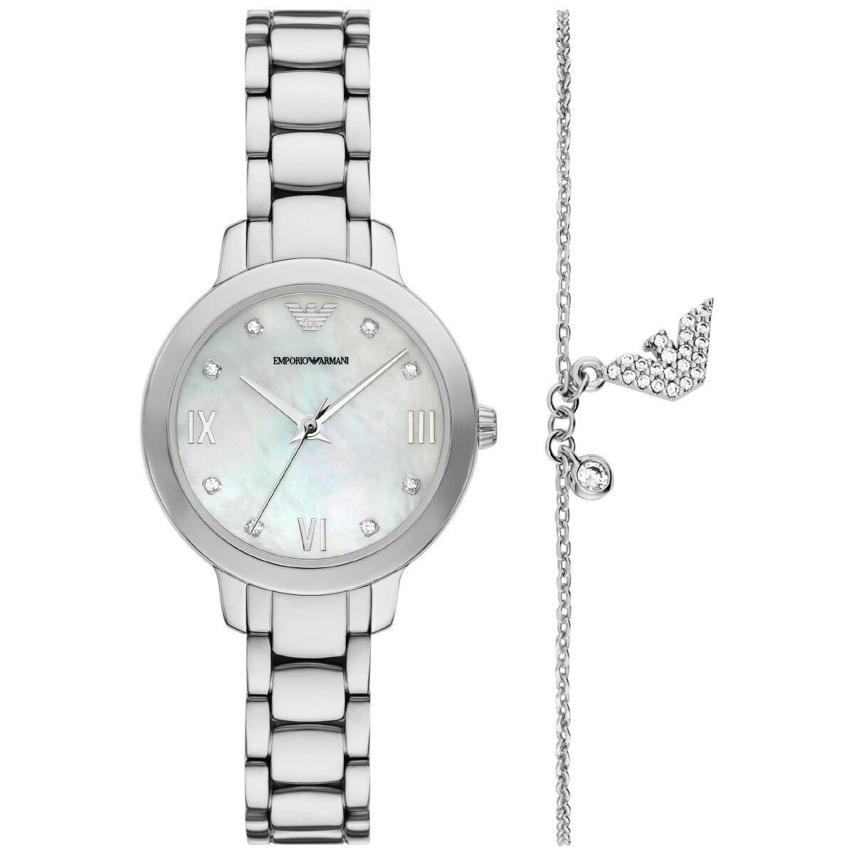 エンポリオアルマーニ EMPORIO ARMANI 腕時計 レディース 三針 ステンレススチール ウォッチ&ブレスレットセット AR80071SET