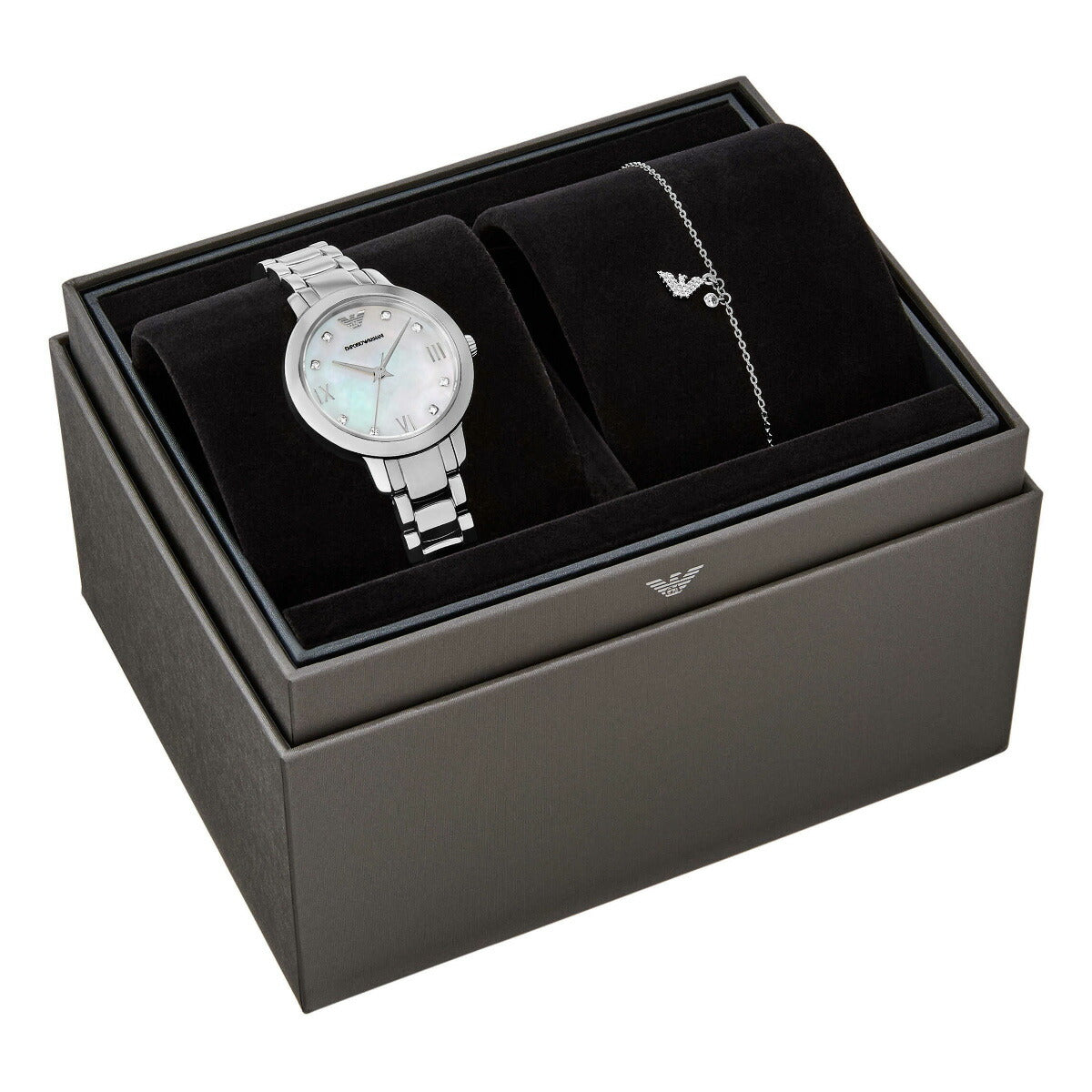 エンポリオアルマーニ EMPORIO ARMANI 腕時計 レディース 三針 ステンレススチール ウォッチ&ブレスレットセット AR80071SET