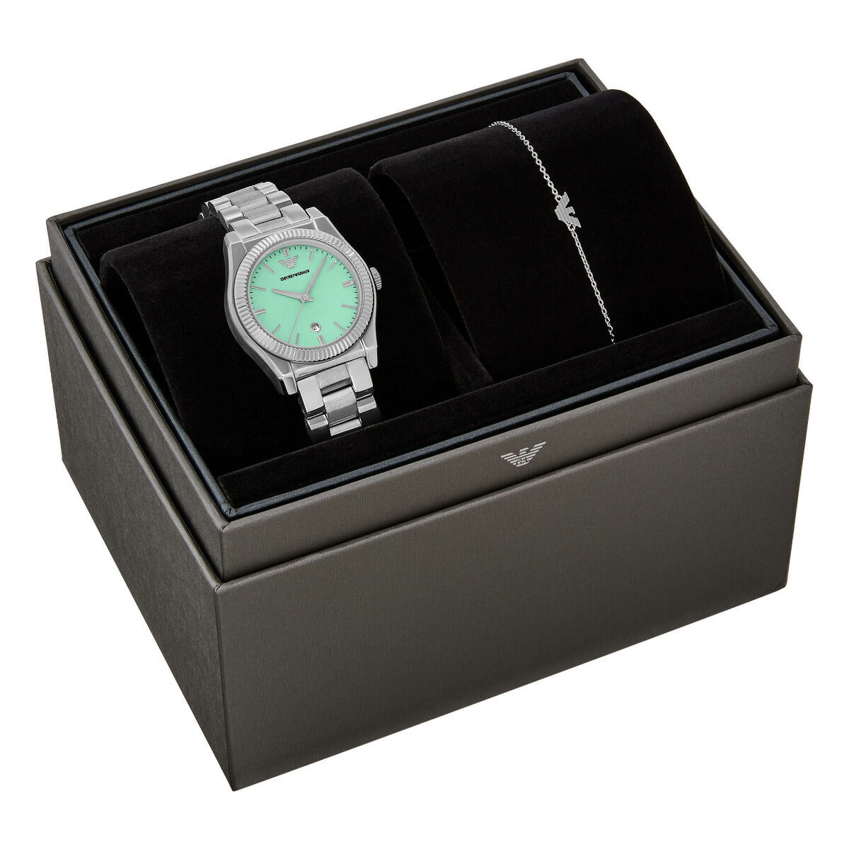 エンポリオアルマーニ EMPORIO ARMANI 腕時計 レディース 三針デイト ステンレススチール ウォッチ&ブレスレットセット AR80074SET