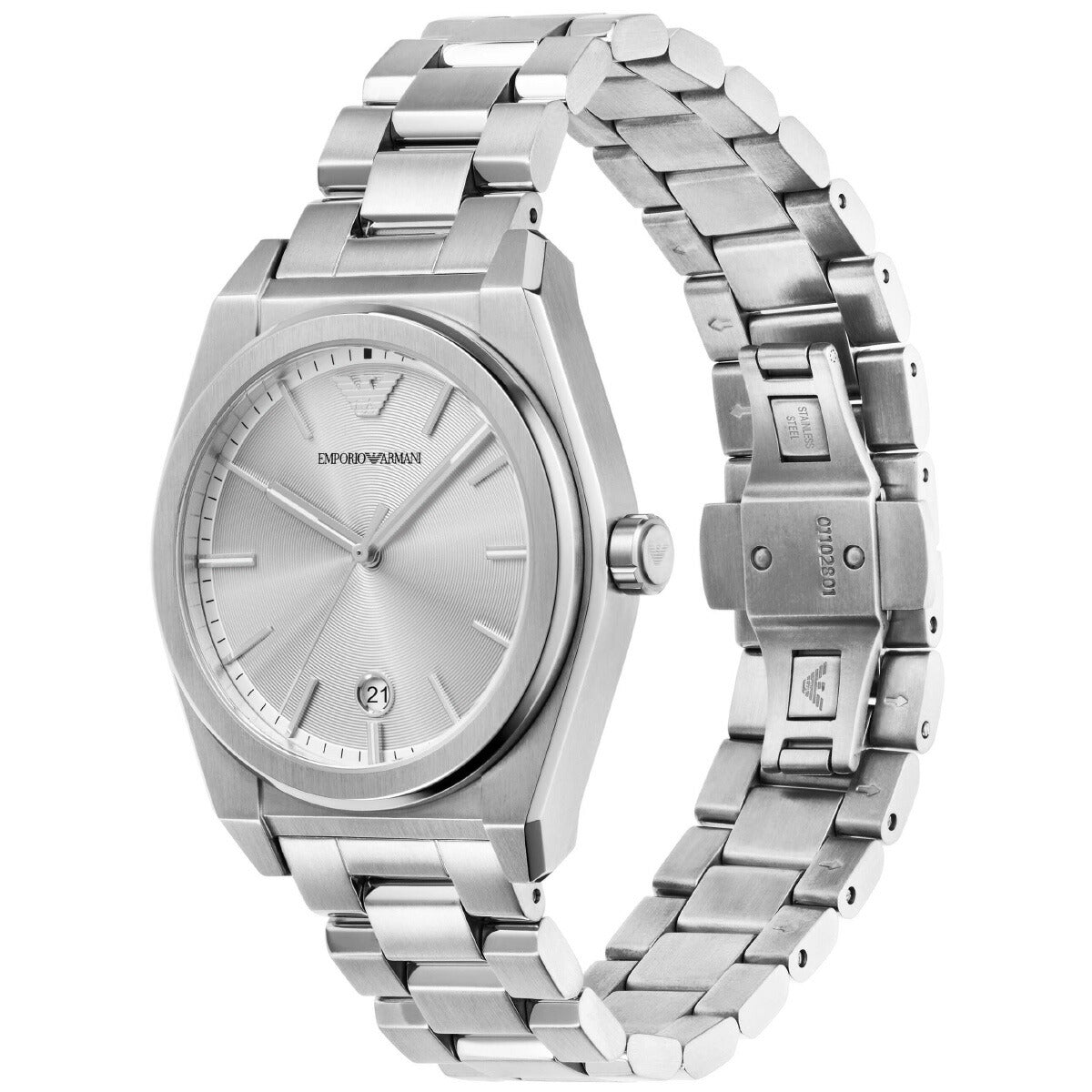 エンポリオアルマーニ EMPORIO ARMANI 腕時計 メンズ 三針デイト ステンレススチール ウォッチ&ブレスレットセット AR80075SET