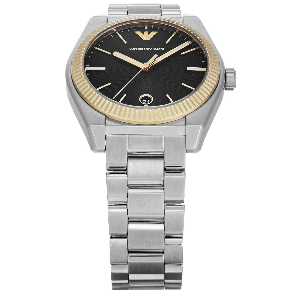 エンポリオアルマーニ EMPORIO ARMANI 腕時計 メンズ 三針デイト ステンレススチールウォッチ&レザーストラップセット AR80077SET【2025 新作】